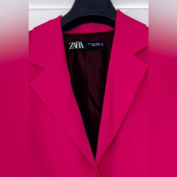 ZARA Pink Blazer with Black Trim - Picture 4 of 8